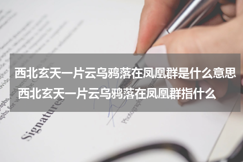 西北玄天一片云乌鸦落在凤凰群是什么意思 西北玄天一片云乌鸦落在凤凰群指什么