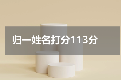 归一姓名打分113分