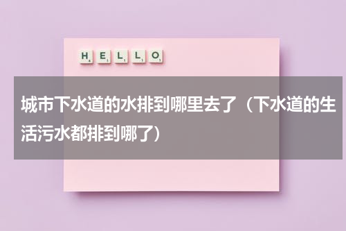 城市下水道的水排到哪里去了（下水道的生活污水都排到哪了）