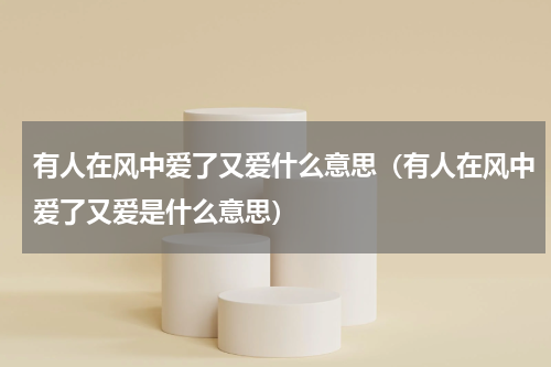有人在风中爱了又爱什么意思（有人在风中爱了又爱是什么意思）