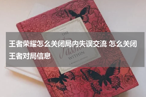 王者荣耀怎么关闭局内失误交流 怎么关闭王者对局信息