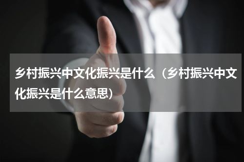 乡村振兴中文化振兴是什么（乡村振兴中文化振兴是什么意思）